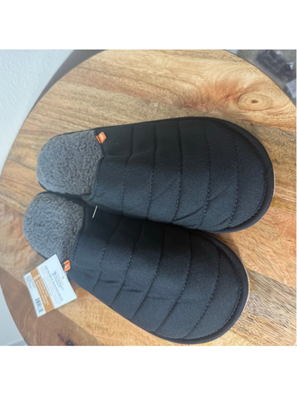 Men's Feelgoodz Black Meteorite Quilted Mule Slippers Size 10-11